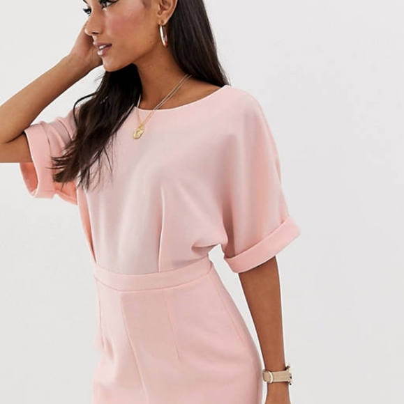 🚫SOLD🚫ASOS DESIGN wiggle midi dress in blush - Picture 3 of 4